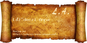 Lédeczi Anna névjegykártya