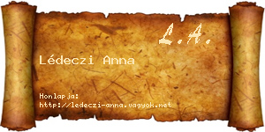 Lédeczi Anna névjegykártya