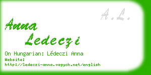 anna ledeczi business card